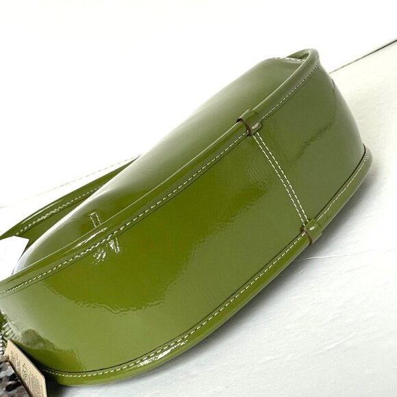 Coach Ergo Bag Crinkle Patent Shoulder Bag Coachtopia Leather Olive CQ003 Green - Picture 8 of 11